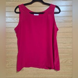 Casual Corner Vintage Fuchsia 100% Silk Tank Top Size Large
